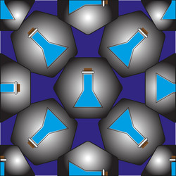 pattern of flasks in hexagons which represent vector image