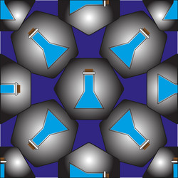 Pattern of flasks in hexagons which represent vector