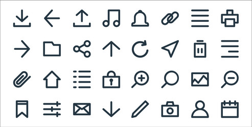 user interface line icons linear set quality vector image