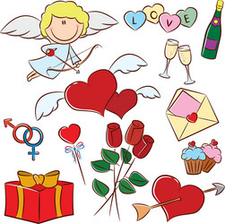 Valentine's Day Icons Collection Vector Image