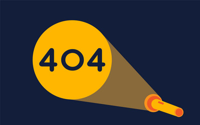404 error with light flashlight graphic vector image