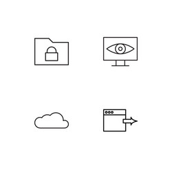 data analytics linear icons set simple outline vector image