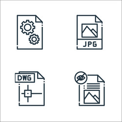 file type line icons linear set quality vector image