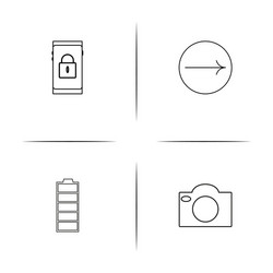user interface simple linear icons set outlined vector image