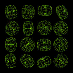 wireframe lined shapes perspective mesh 3d grid vector image