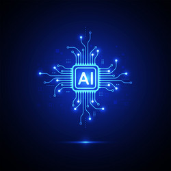 artificial intelligence circuit line style vector image