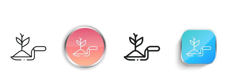 gardening icon thin linear regular and button vector image