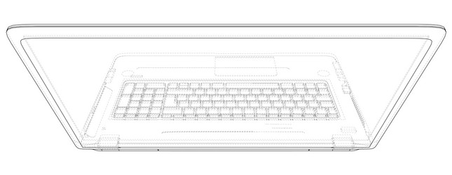 laptop line view notebook created vector