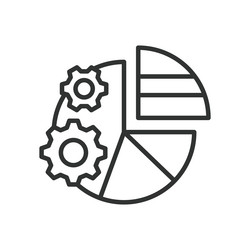 pie chart analysis icon in line design vector image