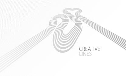 wave lines in 3d perspective abstract background vector image