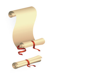 Ancient Scroll with Ribbon vector image