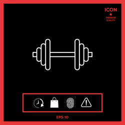 Barbell line icon vector