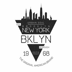 Brooklyn Skyline T-Shirt Graphic Vector Image