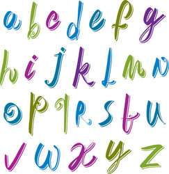 calligraphic script font alphabet letters vector image