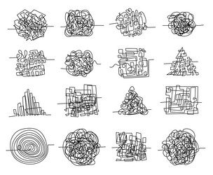 chaos line scribbles and random tangled maze vector image