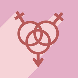 flat with shadow icon and mobile application vector image