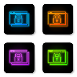glowing neon secure your site with https ssl icon vector image
