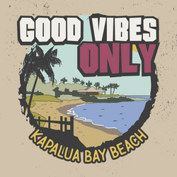 good vibes only slogan for t-shirt design beach vector