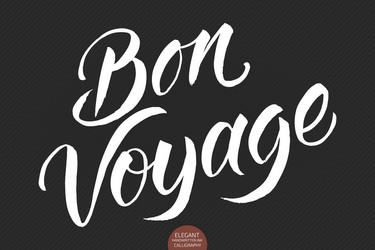 Hand drawn lettering bon voyage elegant vector