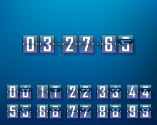 mechanical time timer set of digits vector