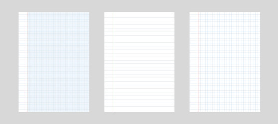 set of 3 simple paper in a cell and line vector image