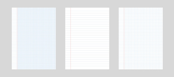 set of 3 simple paper in a cell and line vector