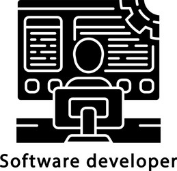 software developer glyph icon coder vector