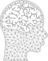 brain polygonal frame mesh vector image