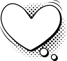 comic heart shaped speech bubble is exploding vector image