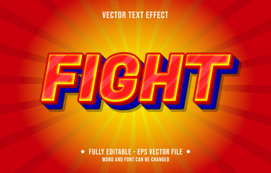 editable text effect gradient fight flame shiny vector image