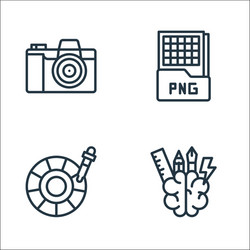 Graphic design line icons linear set quality vector