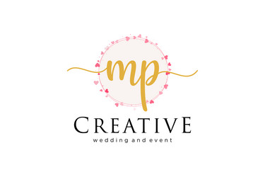 Initial mp feminine logo usable Royalty Free Vector Image