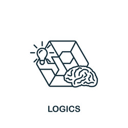logics icon line simple science vector image
