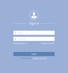 login form ui design template registration vector image