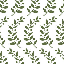 seamless pattern with laurel branches vector