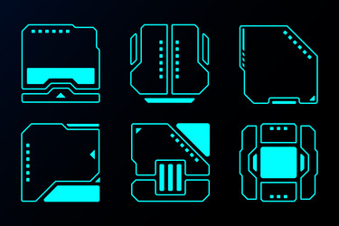 abstract blue square frame set technology vector image