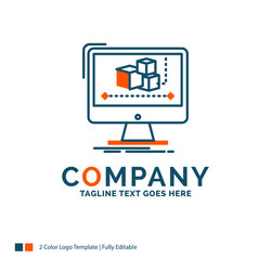 animation computer editor monitor software logo vector image