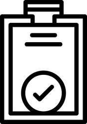 clipboard with tick linear style icon design vector image