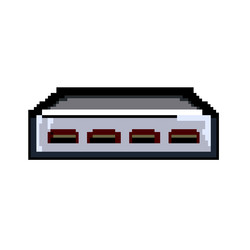 data usb hub game pixel art vector image