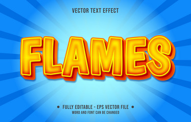 editable text effect gradient flame shiny style vector image