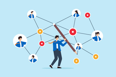 flat businessman connect networking chart vector image