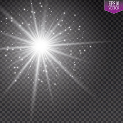 glow light effect starburst with sparkles vector image