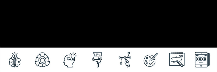 graphic design line icons linear set quality vector image