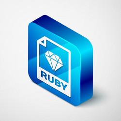 isometric ruby file document icon download vector image