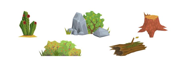 Landscape object and element with tree stump vector