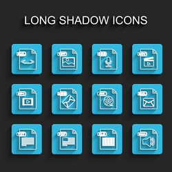 set line txt file document pdf xml xls wma msg vector image
