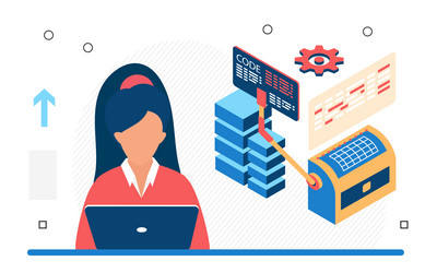 software engineer developer maintaining database vector image