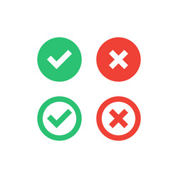 tick cross icon button set check mark icons vector image