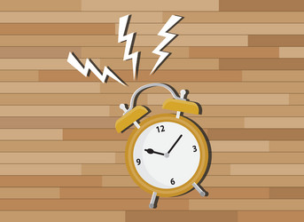 yellow clock deadline with wood background vector