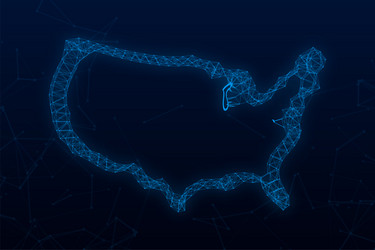 3d usa map plexus for concept design stock vector image